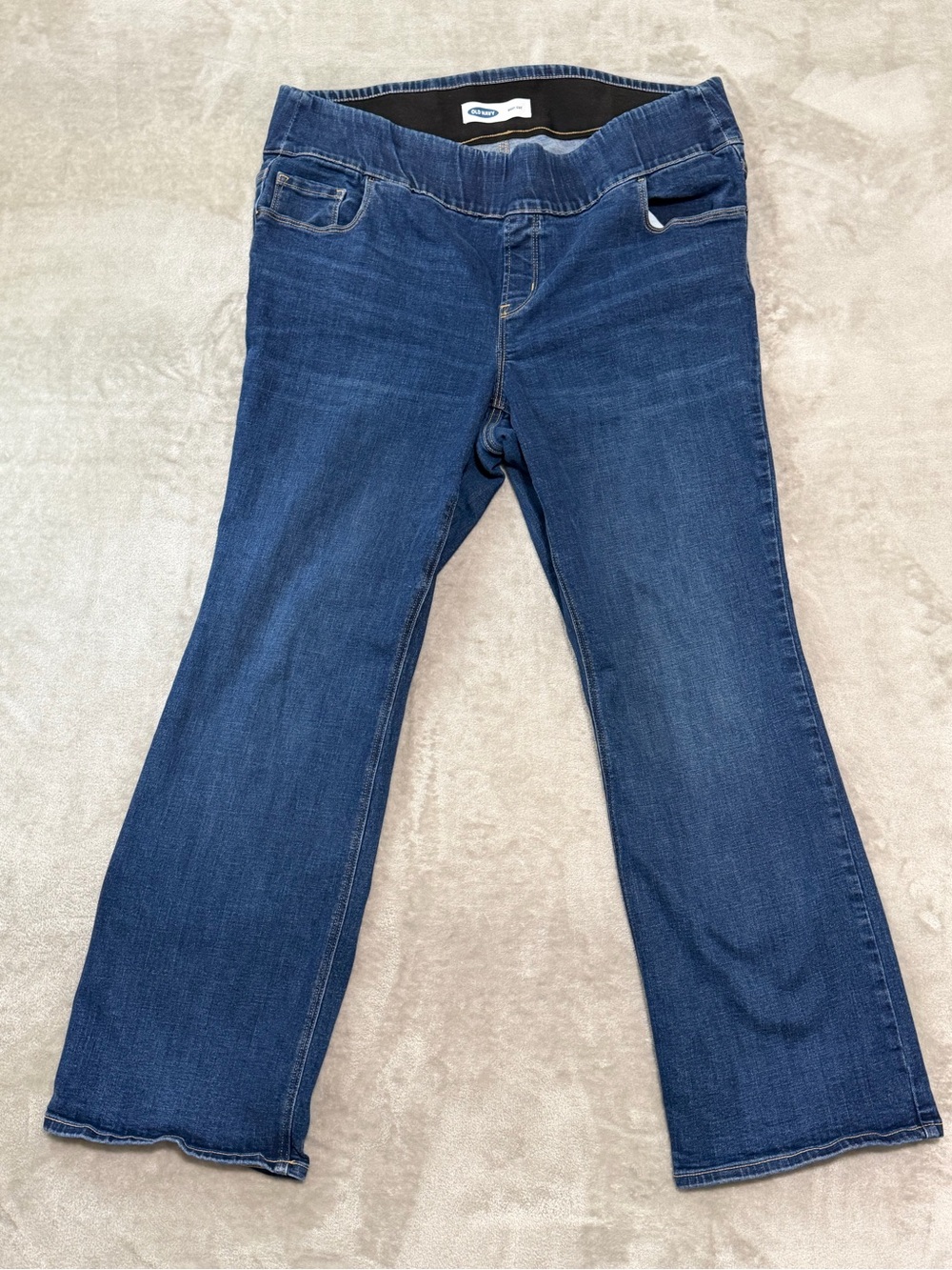 Old Navy Plus Size 20 Pull On Bootcut Jeans Dark Wash Stretch Denim